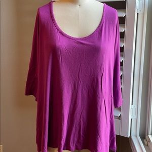 Anthropologie Purple knit tee S